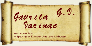 Gavrila Varinac vizit kartica